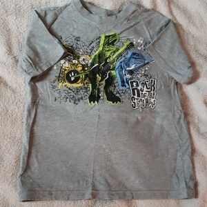 Place Gray T-Shirt with Dinosaur Band Graphic
